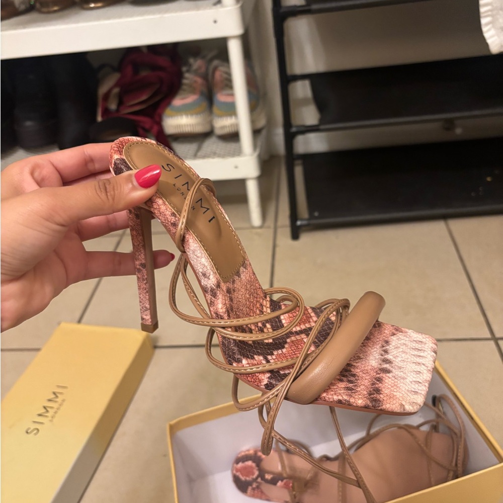 Women's Brown Strappy Heels